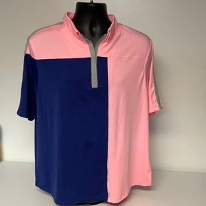 Jamie Sadock men’s blue, pink and grey blocked color shirt